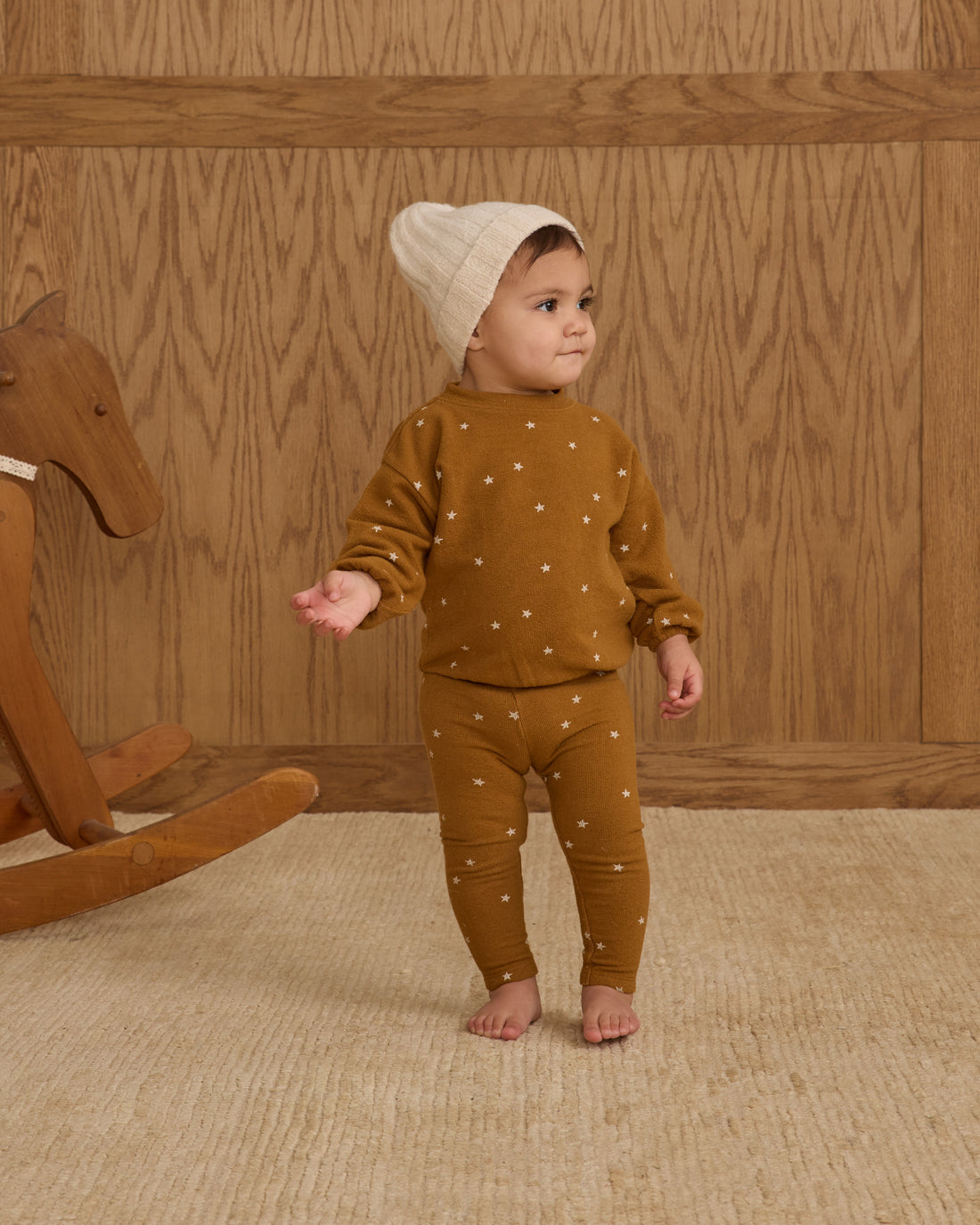 Rylee + Cru Spongey Knit Set - Golden Stars