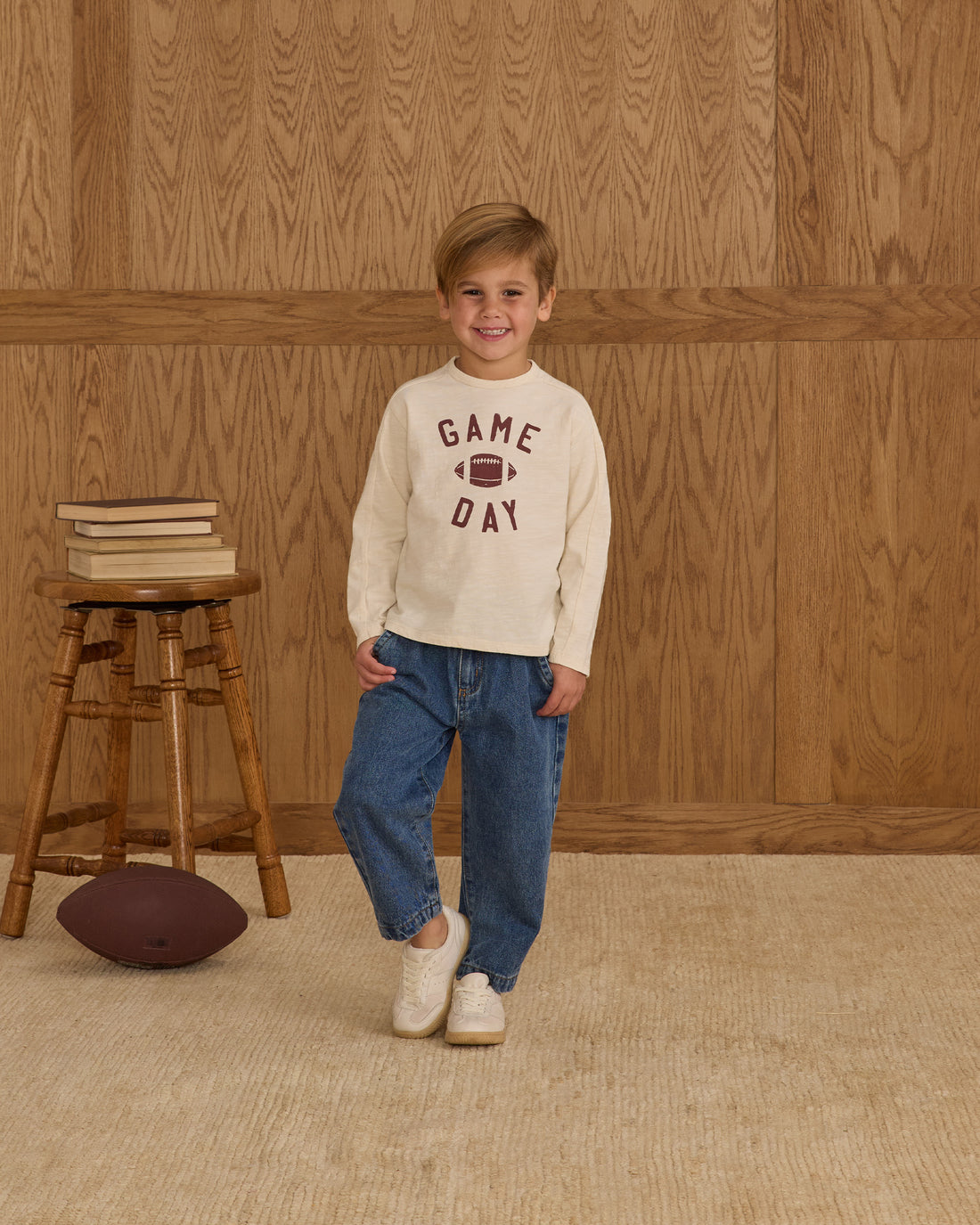 Rylee + Cru Long Sleeve Paneled Tee - Game Day