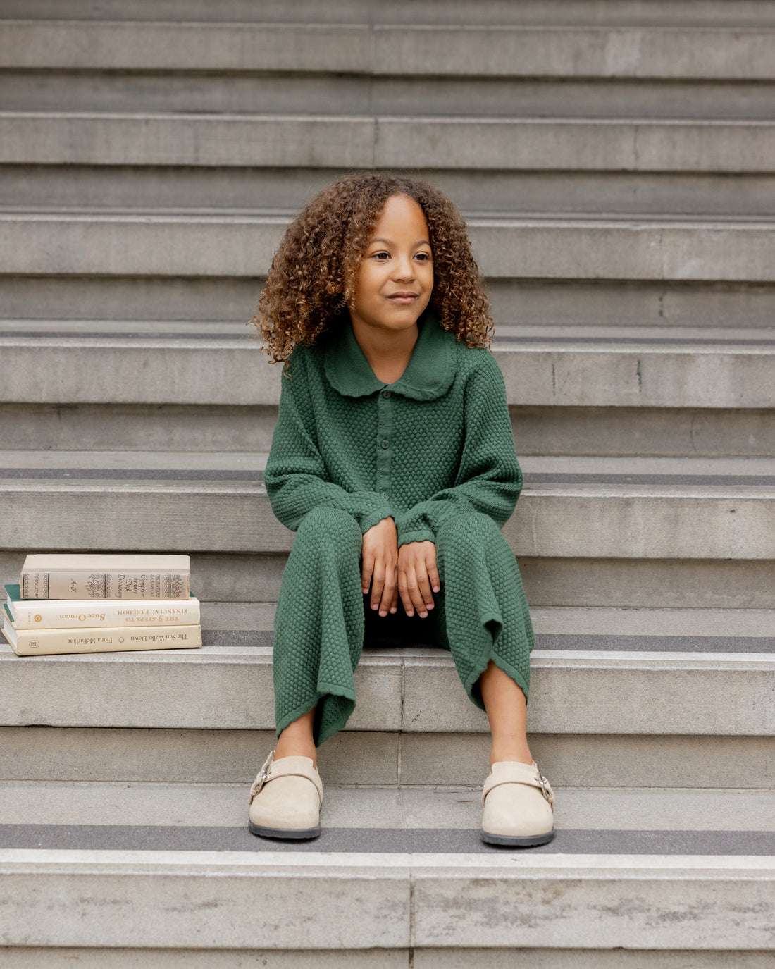 Rylee + Cru Knit Wide Leg Pant - Green