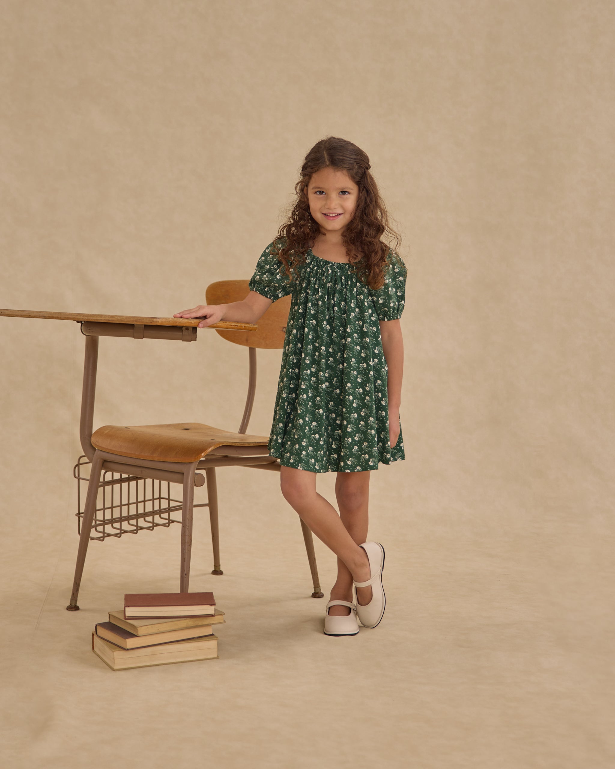 Rylee + Cru Sabrina Mini Dress - Green Ditsy