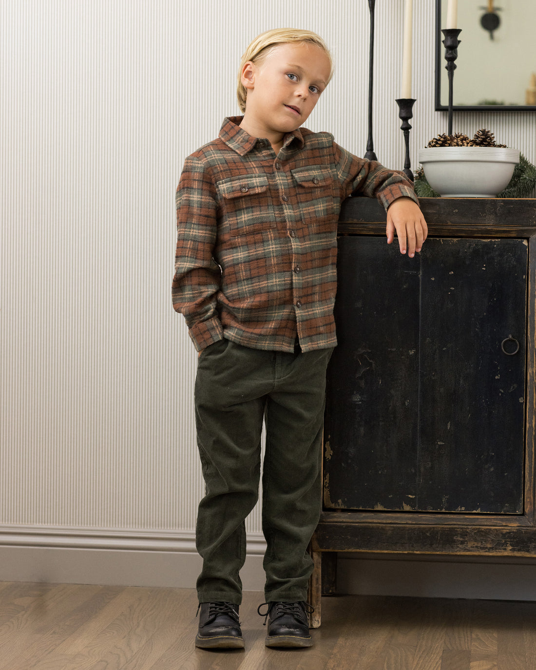 Rylee + Cru Pocketed Flannel Shirt - Holiday Plaid