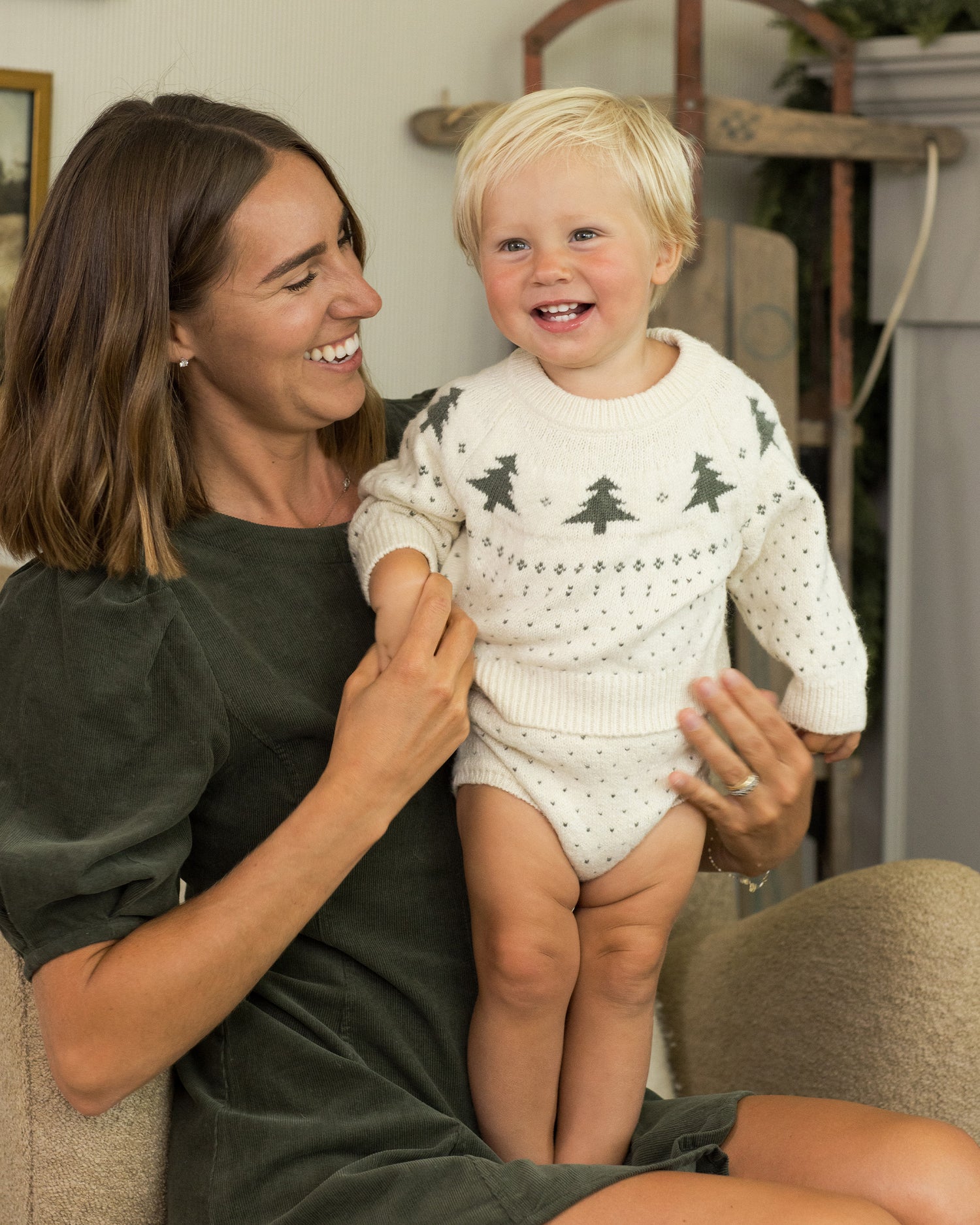 Rylee + Cru Fair Isle Sweater - Trees
