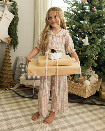Rylee + Cru Ruffle Pajamas - Candy Cane Stripe