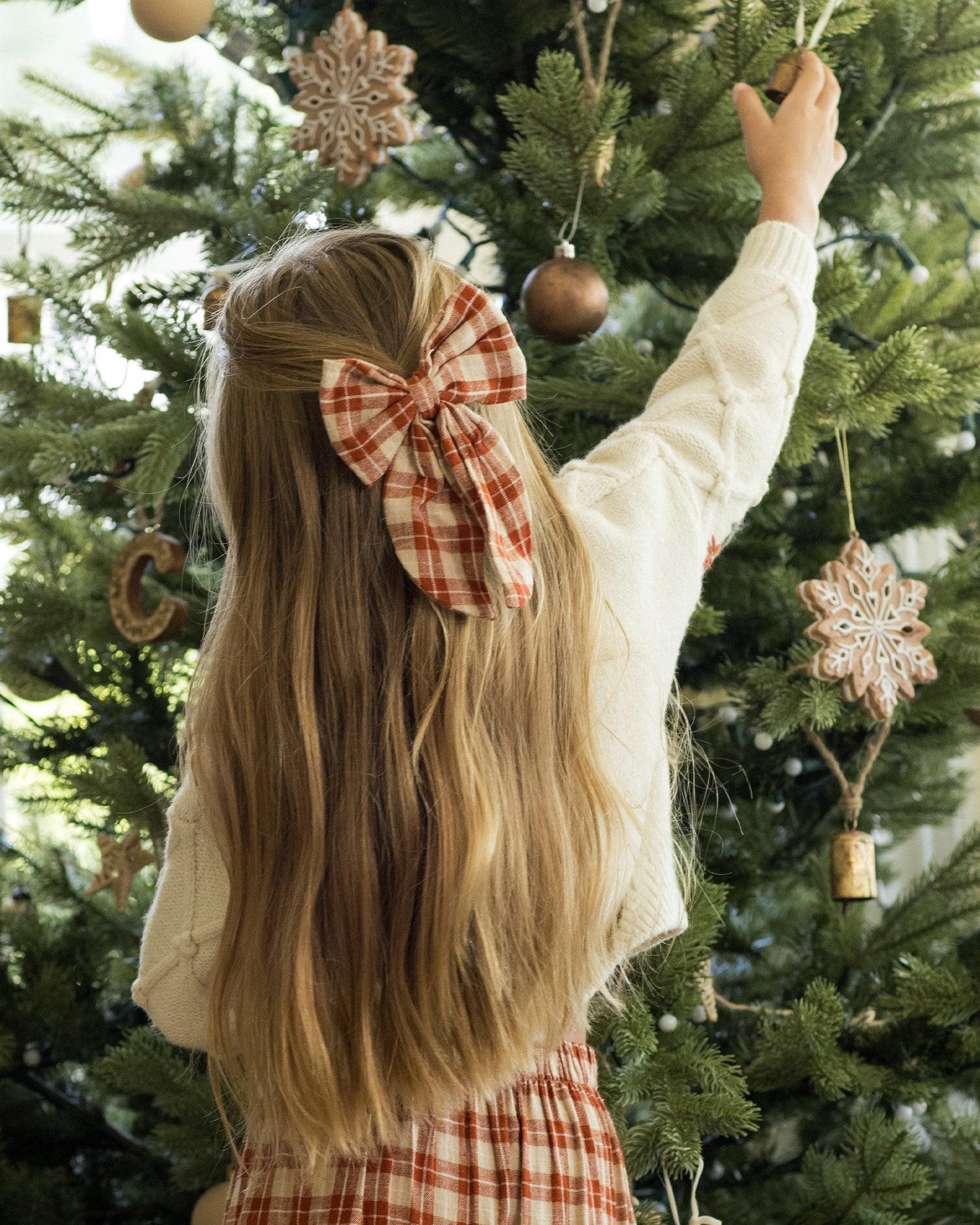 Rylee + Cru Oversized Bow - Red Plaid