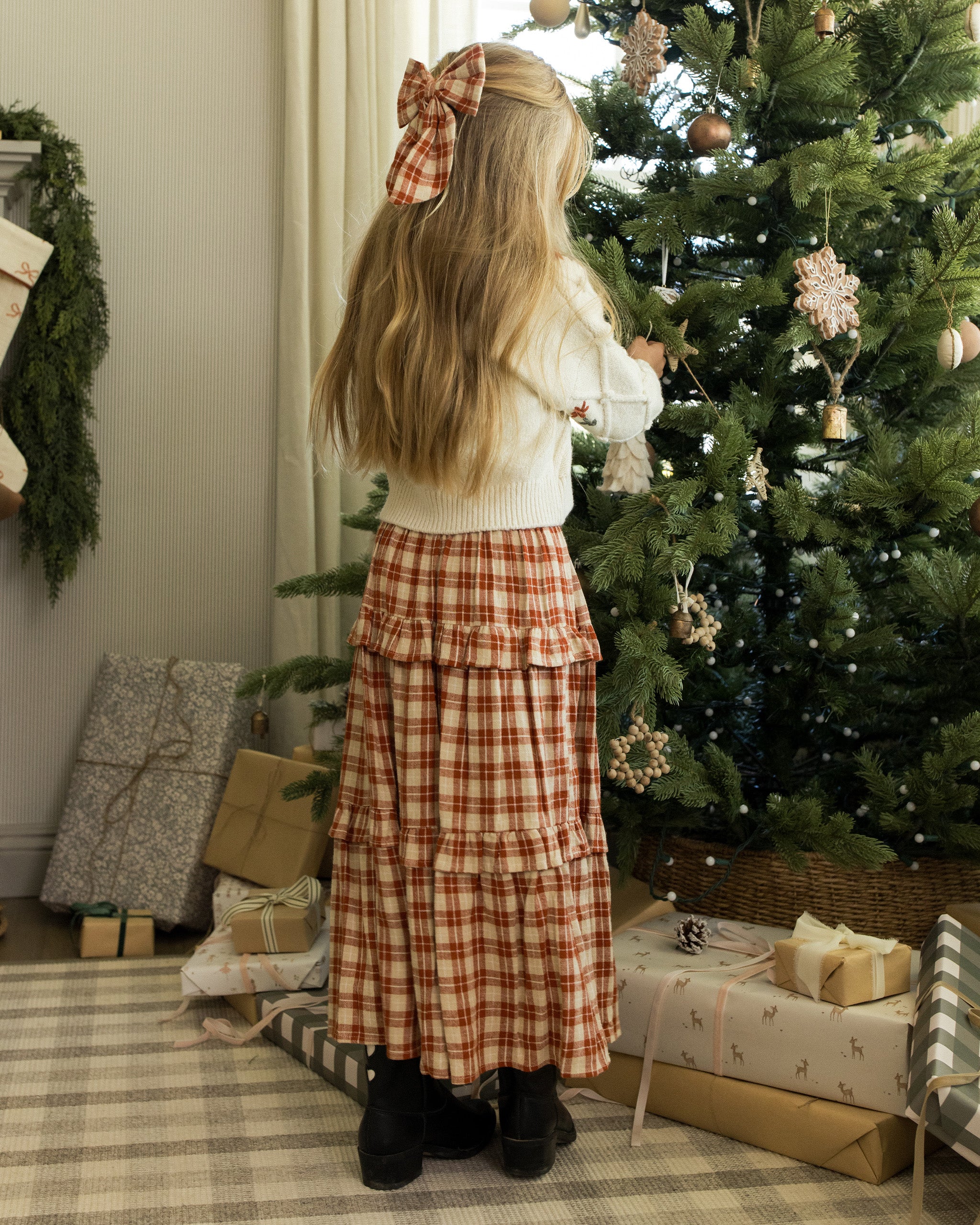 Rylee + Cru Oversized Bow - Red Plaid