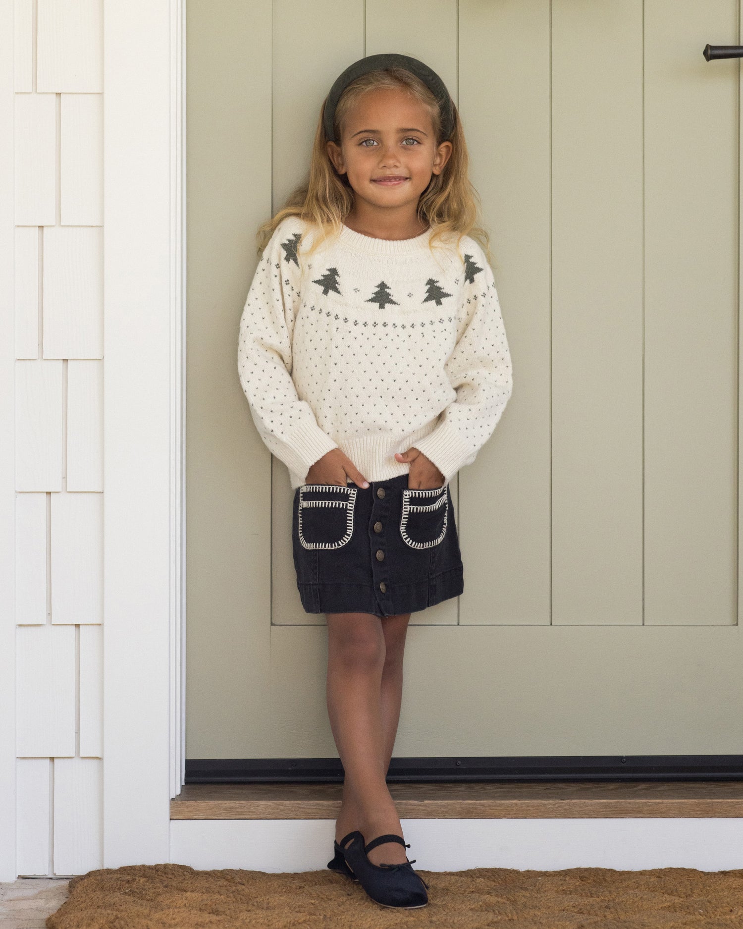 Rylee + Cru Fair Isle Sweater - Trees