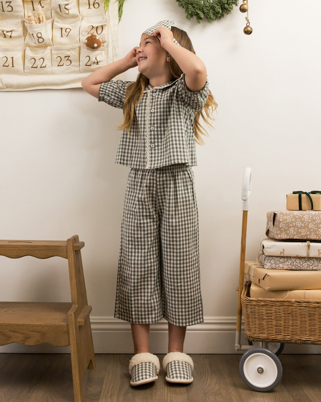 Rylee + Cru Slippers - Evergreen Gingham