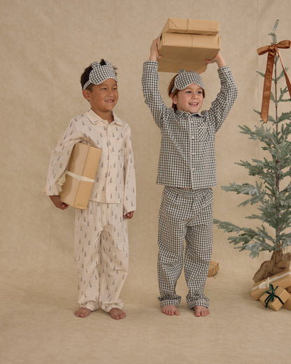 Rylee + Cru Long Sleeve Pajamas - Evergreen Gingham