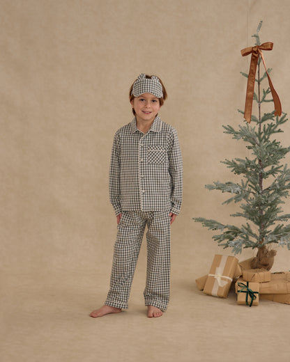 Rylee + Cru Long Sleeve Pajamas - Evergreen Gingham