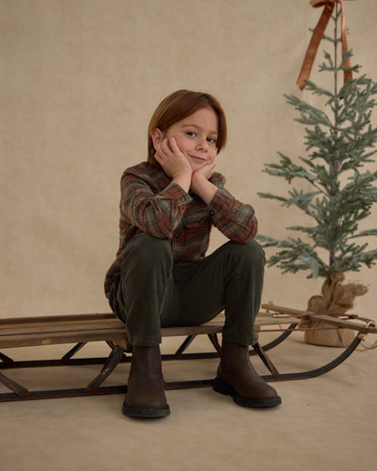 Rylee + Cru Pocketed Flannel Shirt - Holiday Plaid