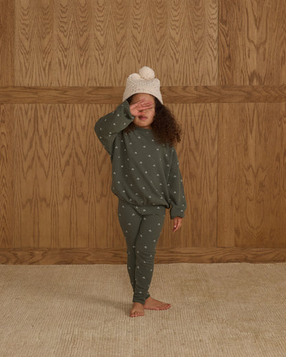 Rylee + Cru Spongey Knit Set - Evergreen Ditsy