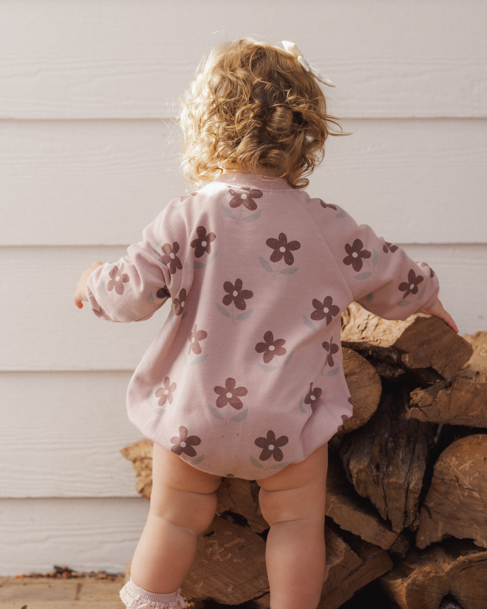 Rylee + Cru Crew Neck Romper - Daisy