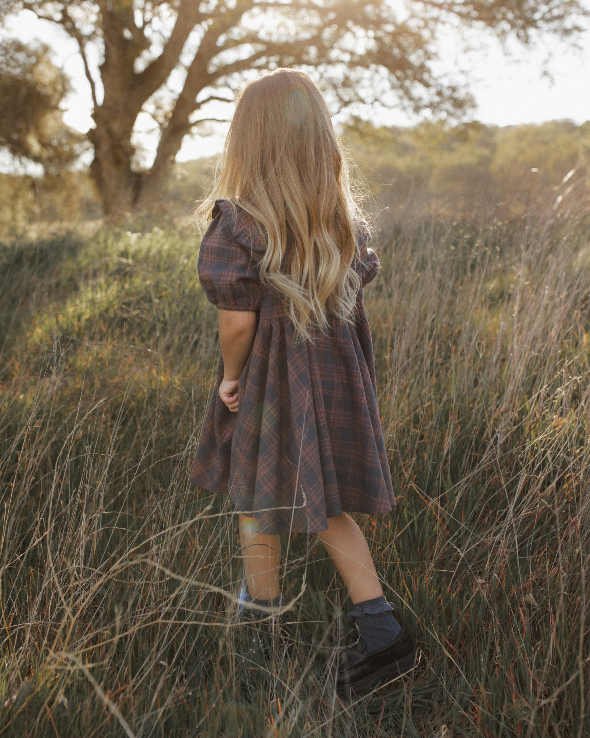 Rylee + Cru Camille Dress - Midnight Plaid