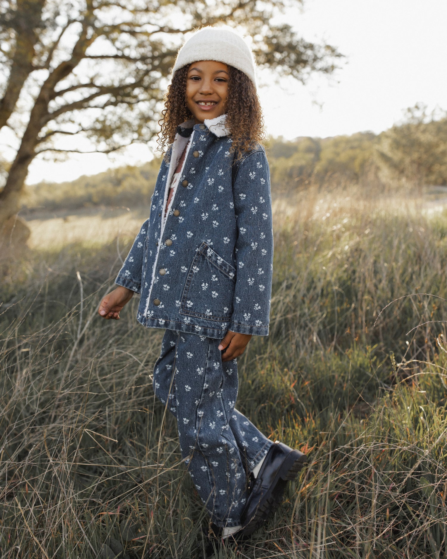 Rylee + Cru Long Chore Coat - Heart Ditsy