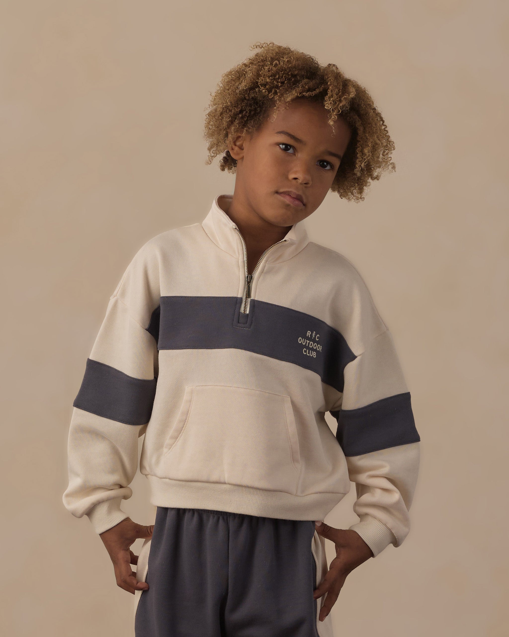 Rylee + Cru Play X Play Panel Stripe Half Zip - Outdoor Club