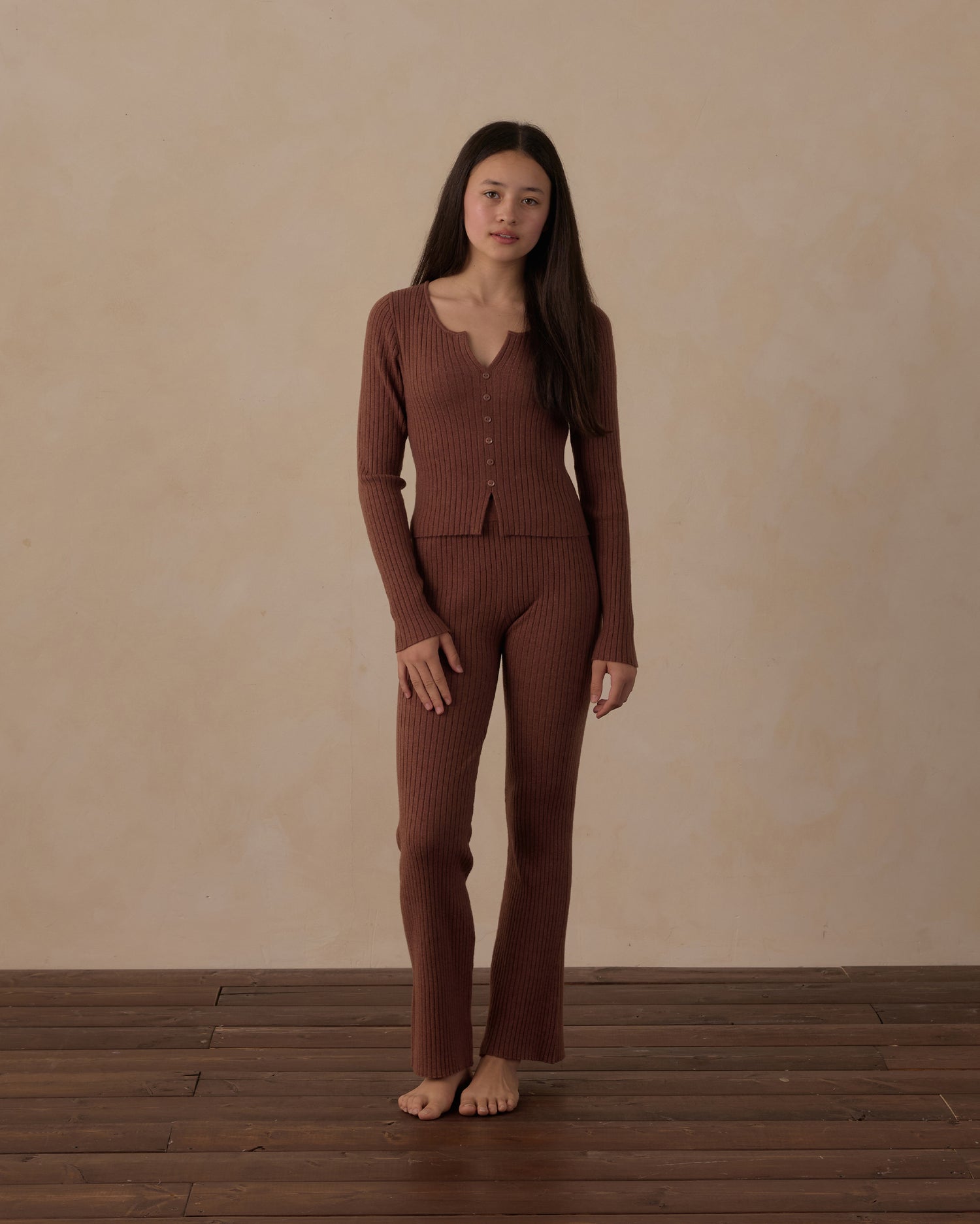 Rylee + Cru Teen Long Sleeve Knit Tee - Mulberry