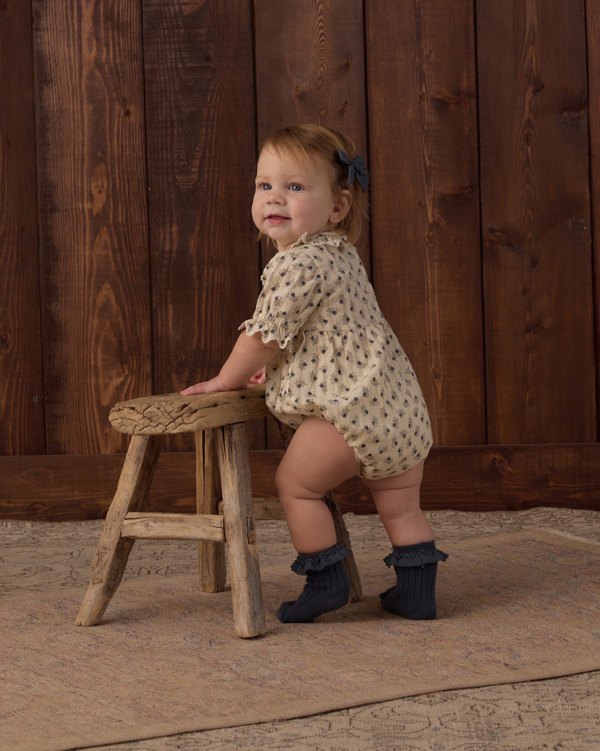 Rylee + Cru Lace Trim Socks, 2 Pack - Fawn, Midnight