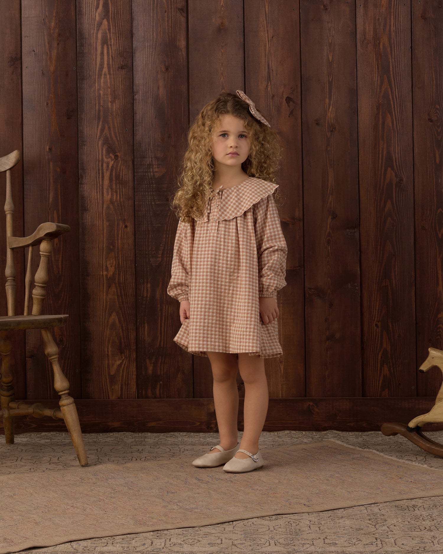 Rylee + Cru Collette Mini Dress - Fawn Gingham