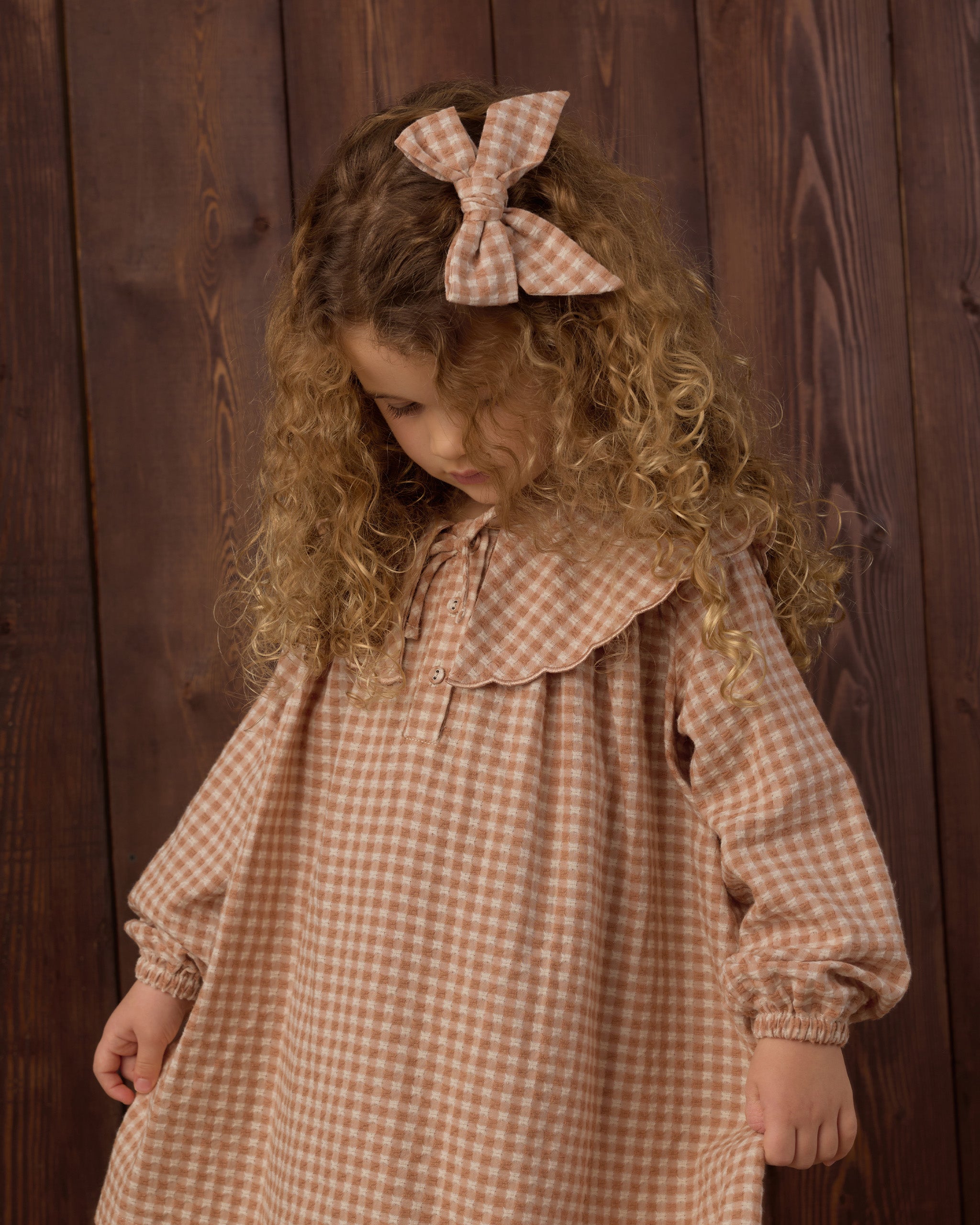 Rylee + Cru Collette Mini Dress - Fawn Gingham
