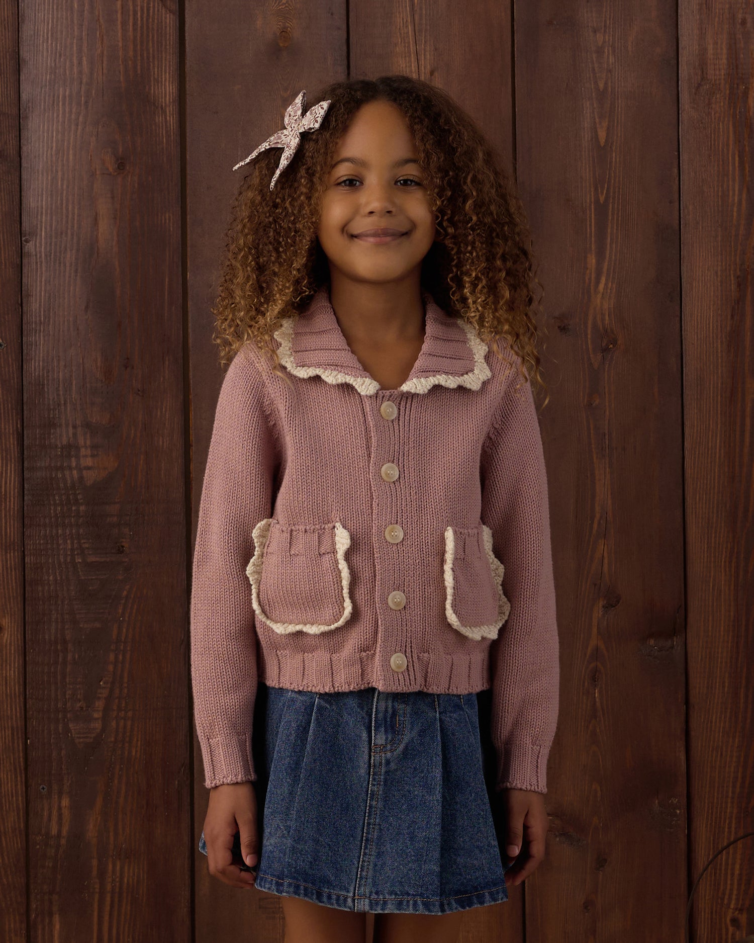 Rylee + Cru Pleated Denim Skirt - Indigo