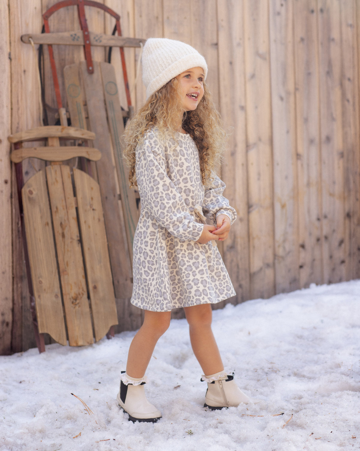 Rylee + Cru Tate Dress - Blue Leopard