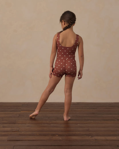 Rylee + Cru Play X Play Malibu Bodysuit - Brick Hearts