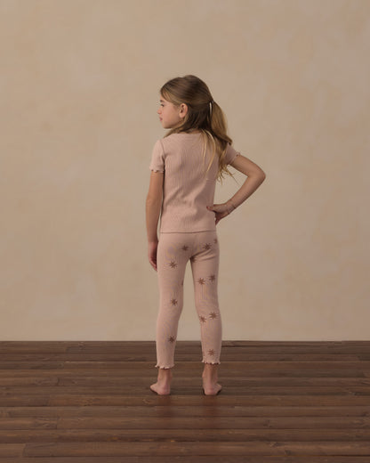 Rylee + Cru Play X Play Coast Ribbed Legging - Clay Stars