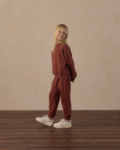 Rylee + Cru Play X Play Baggy Sweatpant - Brick