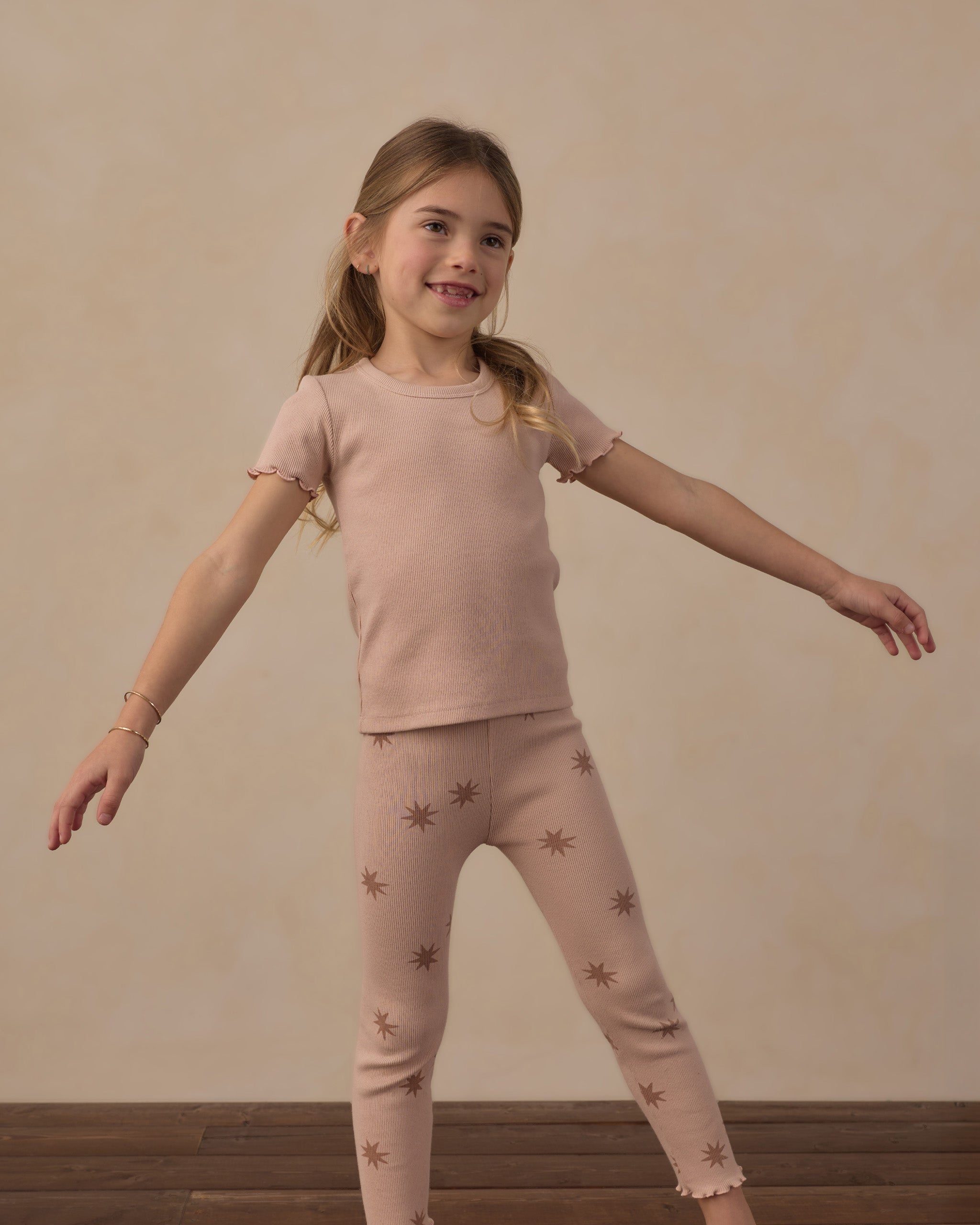 Rylee + Cru Play X Play Ribbed Basic Tee - Blush