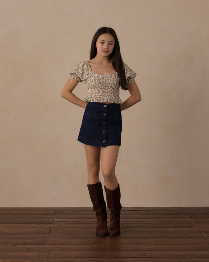 Rylee + Cru Teen Denver Mini Skirt - Dark Indigo