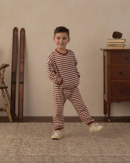 Rylee + Cru Relaxed Set - Brick Stripe