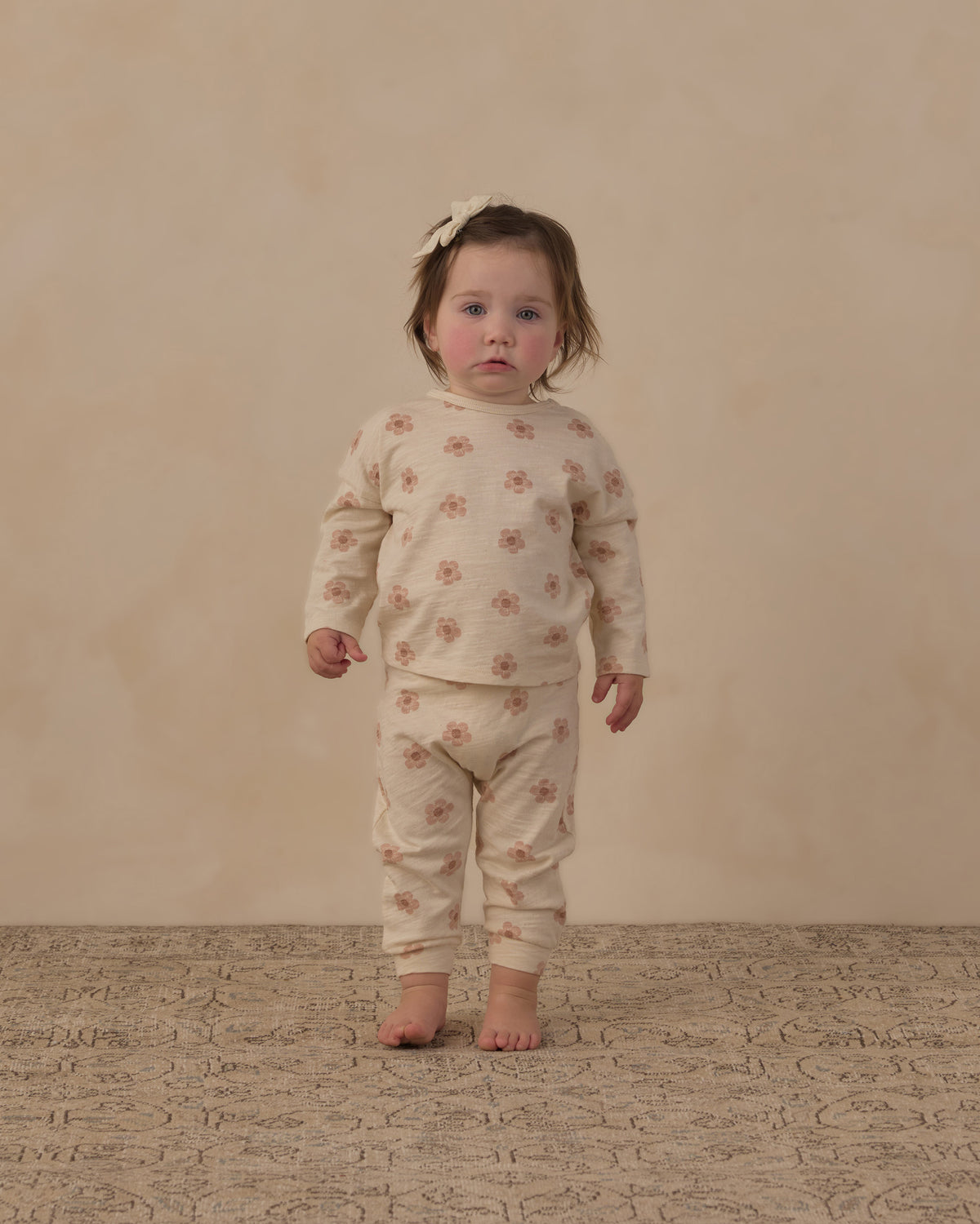 Rylee + Cru Long Sleeve Tee + Pant Set - Pink Daisies