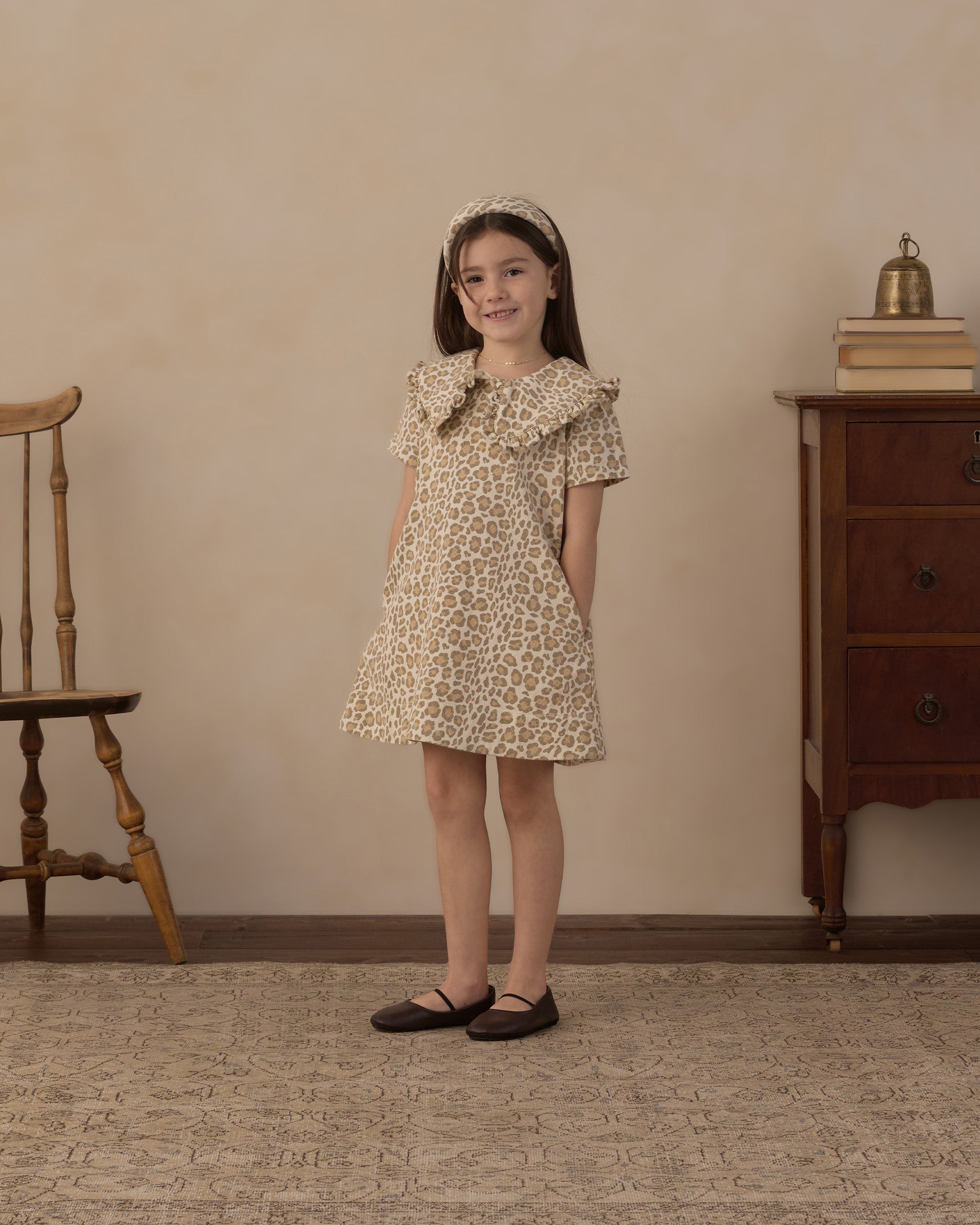 Rylee + Cru Collared Denim Mini Dress - Leopard