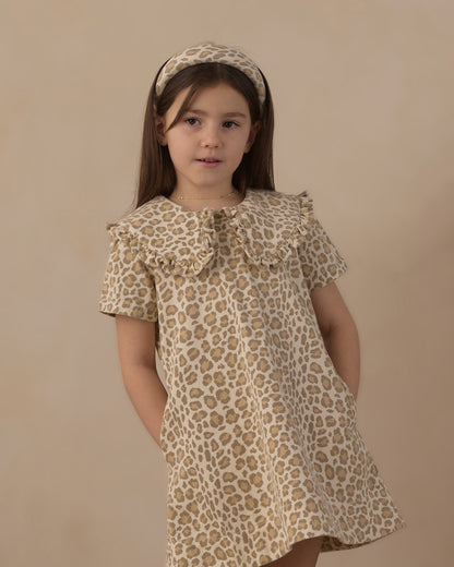 Rylee + Cru Collared Denim Mini Dress - Leopard