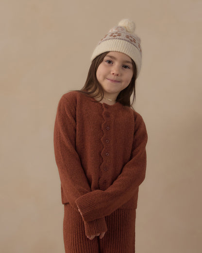 Rylee + Cru Fuzzy Knit Lounge Set - Brick