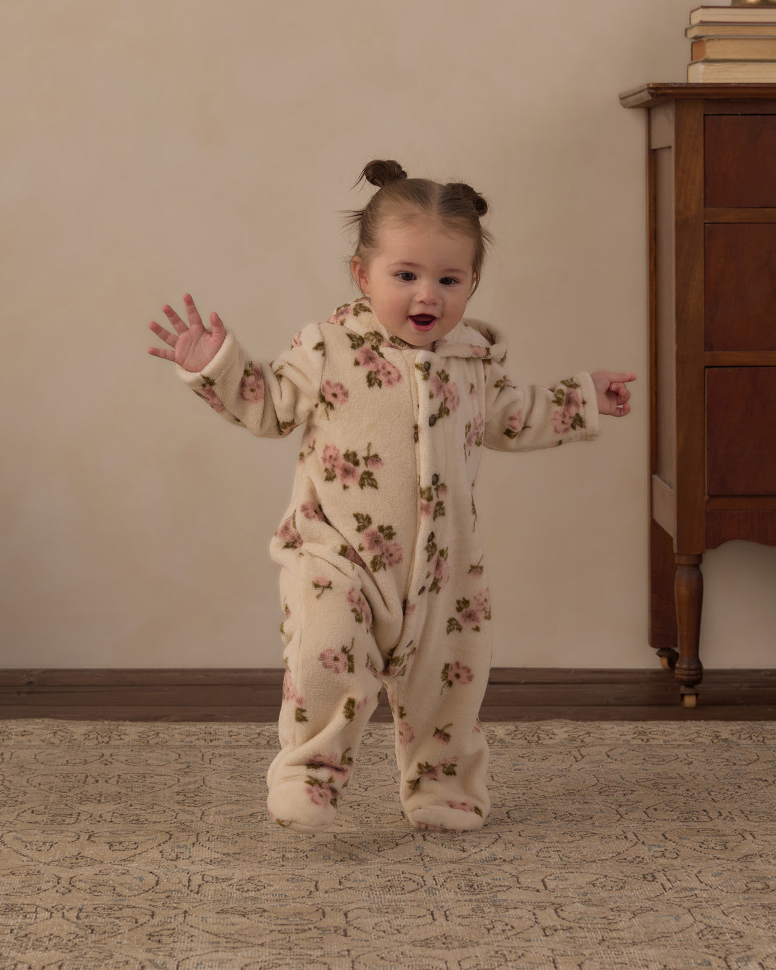 Rylee + Cru Fleece Jumpsuit - Rose Garden