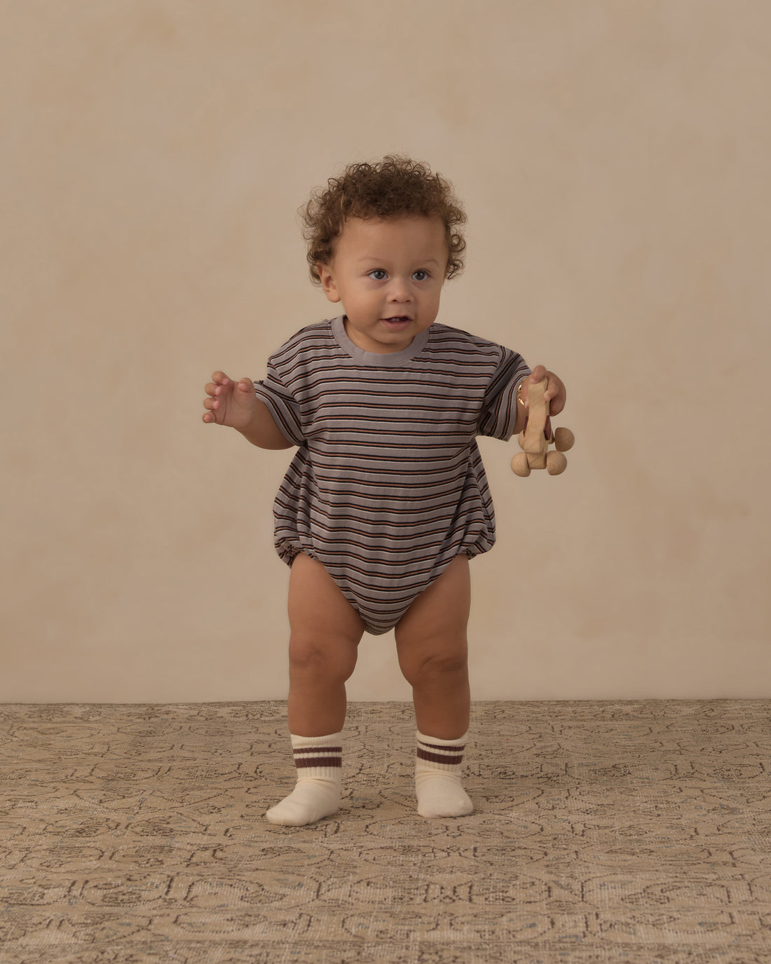 Rylee + Cru Relaxed Bubble Romper - Vintage Stripe