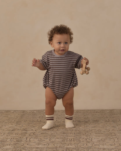Rylee + Cru Relaxed Bubble Romper - Vintage Stripe