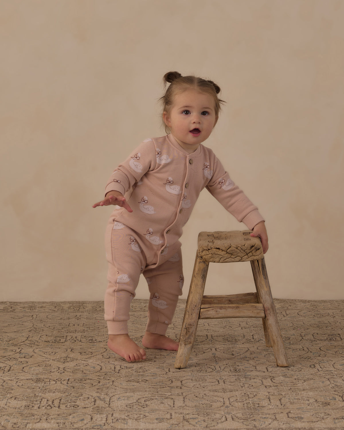 Rylee + Cru Button Down Jumpsuit - Swans