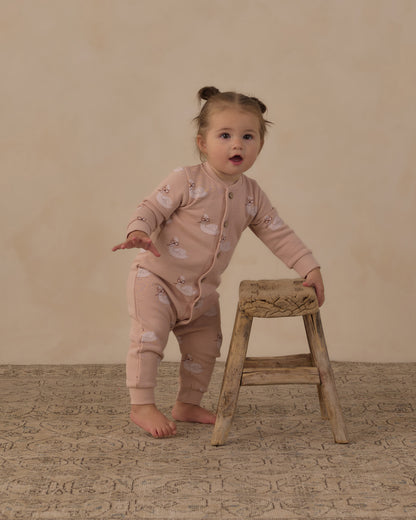 Rylee + Cru Button Down Jumpsuit - Swans