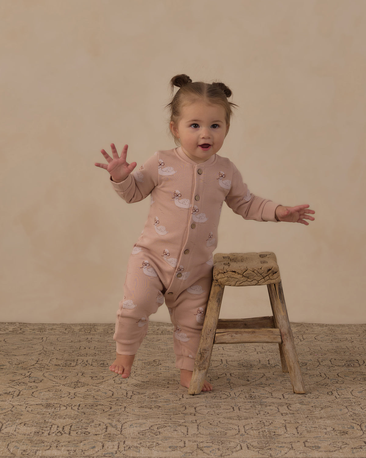 Rylee + Cru Button Down Jumpsuit - Swans