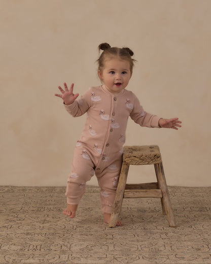 Rylee + Cru Button Down Jumpsuit - Swans