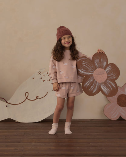 Rylee + Cru Boxy Pullover - Swans