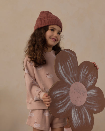 Rylee + Cru Boxy Pullover - Swans