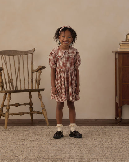 Rylee + Cru Camille Dress - Brick Check