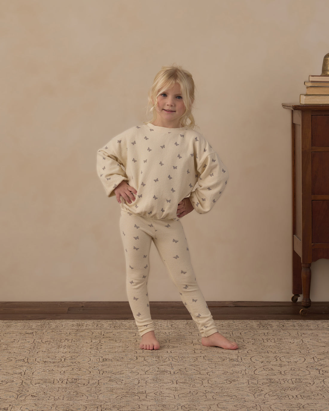Rylee + Cru Spongey Knit Set - Butterfly Ditsy