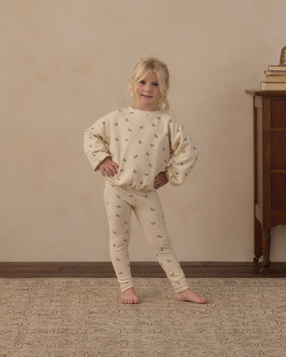 Rylee + Cru Spongey Knit Set - Butterfly Ditsy