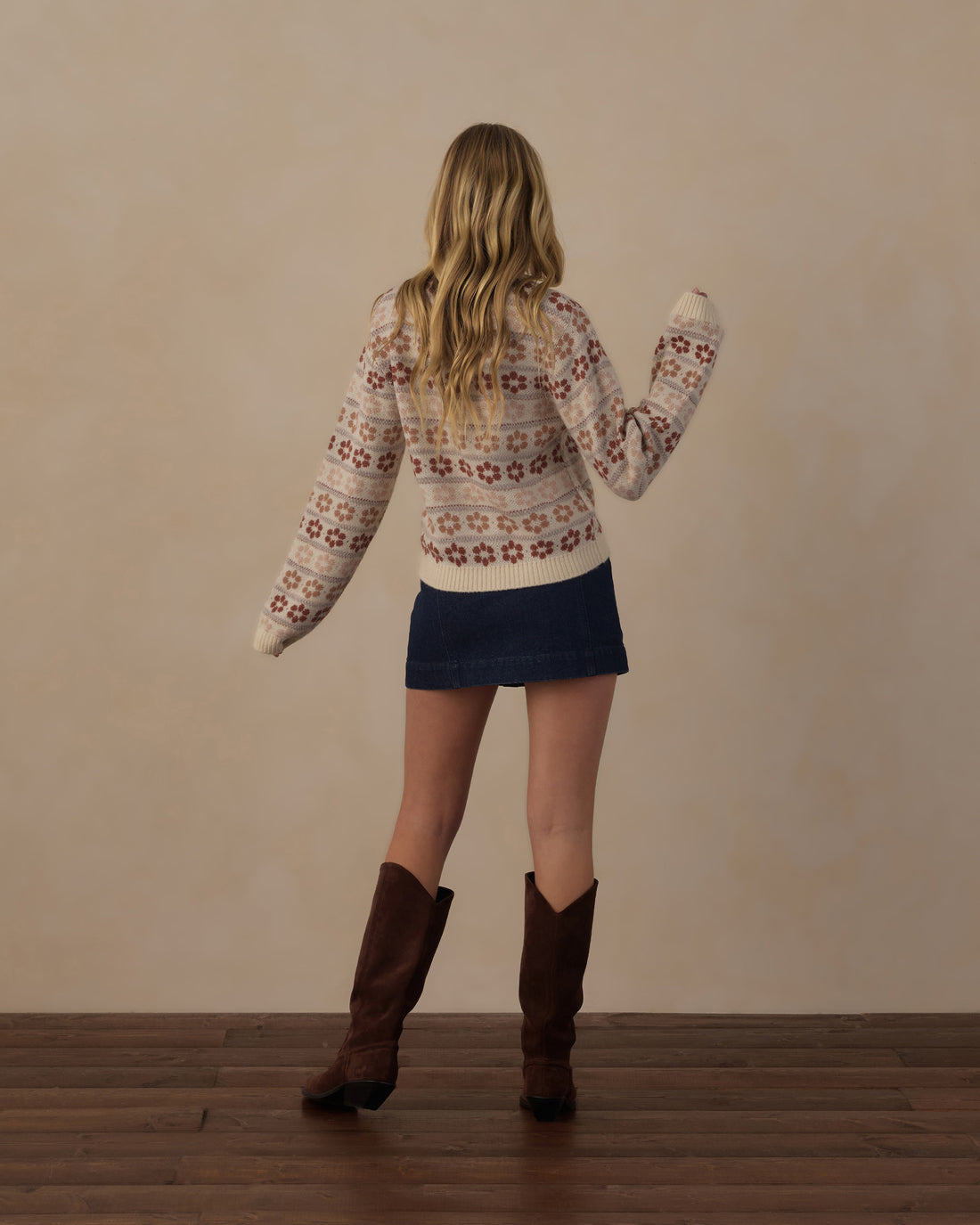 Rylee + Cru Teen Cheyenne Cardigan - Flower Fair Isle