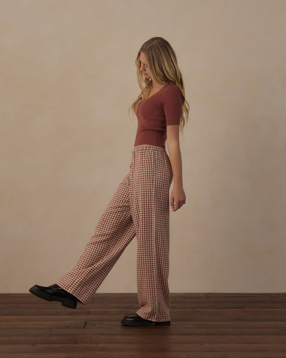Rylee + Cru Teen Scallop Tee - Brick