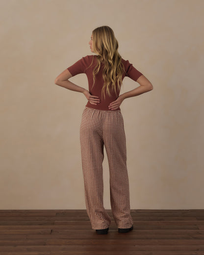 Rylee + Cru Teen Scallop Tee - Brick